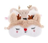 VALICLUD 2pcs Plush Cartoon Reindeer Eye for Sleeping Soft Fun Design for Boys and Girls and Adults for Travel Parties and Holiday Use Complete Light Blockage for Sleep