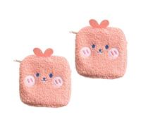 VALICLUD 2PCS Portable Cartoon Sanitary Napkin Storage Bag Cute Pink Bunny Mini Pouch with Concealed Zipper for Pads Coins Cards Compact Lovely and Multifunctional Organizer for Women