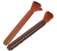 VALICLUD 2Pcs Portable Erhu and Violin Dust Cleaning Brushes with Flexible Wool Convenient Compact for Ukulele and String Instruments Maintenance Assorted Ebony Colors