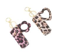 VALICLUD 2Pcs Portable Leopard Print PU Leather Lipstick Organizer Pouch with Mirror, Mini Travel Makeup Case for Women, Lipstick Holder Cosmetic Bag for Lip Balm Storage