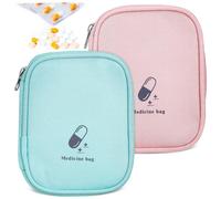 VALICLUD 2pcs Portable Medicine Storage Bag Zipper Organizer Pouch for Travel Everyday Use Efficient Compartmentalization Bright Colors for Medications Supplies