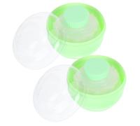 VALICLUD 2pcs Powder Puff Boxes Empty Powder Containers Dusting Purity Portable with Easy-grip Handle Safe Non-cracking Material for Adults