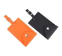 VALICLUD 2pcs Pu Luggage Tags for Travel Use with Adjustable Length, Write Your Name, Address and Phone Number, for Business and Frequent Travelers, Portable Bag Tags for Suitcases