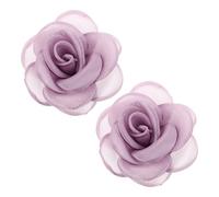 VALICLUD 2pcs Purple Fabric Rose Flower Shoe Clips Decorative Detachable Shoe Buckles for High Heels Elegant Floral for Daily Wear and Weddings