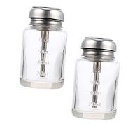 VALICLUD 2pcs Push down Pump Dispenser Bottles Glass Craft Bottles Storage Containers