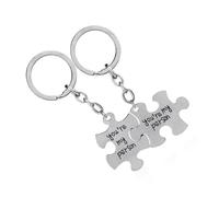 VALICLUD 2pcs Puzzle Keychain Car Key Chain for Couples Christmas Key Pendant Bag Pendant Car Parts Keychain Couples Friend Keychain Lovers Key Chain Stainless Steel Silver