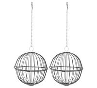 VALICLUD 2pcs Rabbit Hanging Grass Ball Stainless Steel round Ball for Exercise Dispensing Pasture Grass Black Hanging Feeder for Pet Cage
