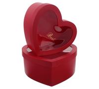 VALICLUD 2pcs Red Heart Shaped Present Box Set with Lid Chic Cardboard Box for DIY Decoupage Jewelry Storage Valentine's Day Decor Window Design