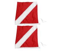 VALICLUD 2pcs Red Polyester Dive Flags with Fluorescent Colours and Cord Ties, Easy to Carry and Attach for Diving and Ocean Trips, Suitable for Kayak and Life Rafts Safety