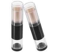 VALICLUD 2pcs Refillable Powder Brush Set Travel Makeup Brushes with Synthetic Fiber Bristles Blusher and Foundation Applicator for On-the-go Makeup