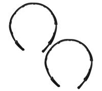 VALICLUD 2pcs Retractable Non Slip Pocket Headband with Teeth Compact Folding Hairbands for Women Plastic Hair Accessories for Parties Weddings Daily Wear Black