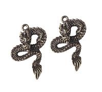 VALICLUD 2Pcs Retro Brass Dragon Keychain Pendants DIY Adornments for Crafts Unique Chinese Dragon Charm Decor for Friends and Family for Bag and Keychain Making