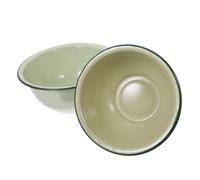 VALICLUD 2Pcs Retro Enamel Bowls Vintage Style Thickened Green Basins for Home with Skid Bottom Eco Friendly Soup and Mixing Bowls