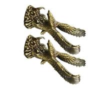 VALICLUD 2pcs Retro Solid Brass Eagle Figurine Vintage Qing Dynasty Style Miniature Sculpture for Home Office Decor Natural Patina Antique Bird Statue Paperweight Copper Animal Art