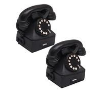 VALICLUD 2pcs Retro Telephone Toy Vintage Resin Decor for Home Desk Phone Ornament Play Thought Development for Bedroom Office Decor
