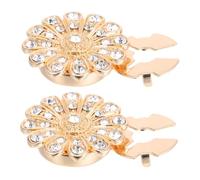 VALICLUD 2pcs Rhinestone Button Covers for Shirt Detachable Cufflinks with Bling Flower Design Lightweight Fashion Jewelry for Men and Women for Business and Formal Events