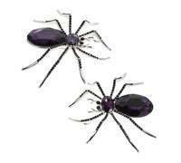 VALICLUD 2pcs Rhinestone Spider Brooch Vintage Alloy Lapel Pin Bling Halloween Badge for Women Men Suit Hat Bag Skirt Accessory Durable Decorative Jewelry