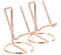 VALICLUD 2pcs Rose Gold Iron Phone Stand for Home and Office, Desktop Mobile Phone Holder with Stable Base, Compatible with Smartphones and Tablets