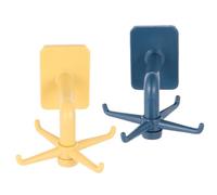 VALICLUD 2pcs Rotatable Multifunctional Hanging Hooks with Punch Free Design for Kitchen Racks and Tableware Storage, Abs Material Hooks Suitable for Glass and Kitchen Organising