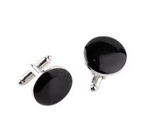 VALICLUD 2pcs round Black Alloy Cufflinks for Men Lightweight Ergonomic Design Classic Business-style Shirt Accessories Suitable for Wedding and Birthday