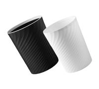 VALICLUD 2pcs Round Open-top Garbage Bin PP Household Trash Cans for Kitchen Bathroom Office Simple Style Waste Containers in White and Black