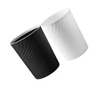 VALICLUD 2pcs Round Open-top Waste Buckets PP Household Garbage Cans for Bedroom Bathroom Office Kitchen Space-saving Simple Design in White and Black