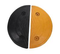 VALICLUD 2pcs Rubber End Caps for Speed Bumps Modular Design Vehicle Friendly Rounded Bump Stoppers Durable Weather Resistant Rubber End Stops for Road Safety