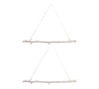 VALICLUD 2Pcs Rustic Farmhouse Wood Rod Wall Hanging Decor 21.4 Inch Single Birch Log Pendant for Entryway Kitchen Bedroom Natural Branch Wall Accent