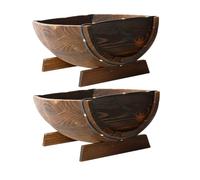 VALICLUD 2pcs Rustic Half Barrel Planters Outdoor Garden Pots with Legs Weather Resistant Wood Containers for Indoor Outdoor Use Versatile Flower Pots for Weddings Backyards Farmhouse Decor