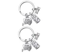 VALICLUD 2pcs Rv Trailer Key Chain Engraved Keyring for Campers Travel Enthusiasts Retirement Unique Souvenir for Rv for Car Keys and Bags