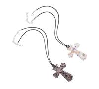VALICLUD 2pcs Sands Cross Necklace Glass Cross Ornament Charm Pendant Charms Pendant