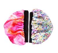 VALICLUD 2Pcs Satin Sleep Caps for Women Elastic Wide Band Lightweight Hair Protection for Nighttime Use Travel Friendly Design
