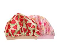 VALICLUD 2pcs Satin Sleeping Cap Soft Lightweight Night Head Cover for Home Travel for Bathing Shower Fun Dolphin Watermelon Prints