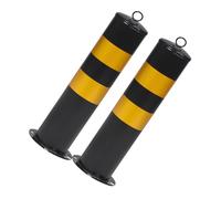 VALICLUD 2pcs Security Barrier Parking Bollards Stainless Steel Yellow Warning Posts Sturdy Not Easy to Fade for Residential Areas and Parking Spaces