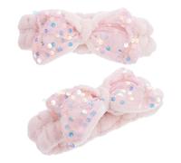 VALICLUD 2pcs Sequin Bow Hair Bands Washing Makeup Hair Scrunchies Headband Sparkling Sequins for Everyday Use