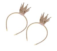 VALICLUD 2pcs Shiny Princess Crown Headbands with Hollow Heart Design Lightweight Birthday Queen Tiara Hairbands for Women Festive Party Accessories for Halloween Costume and Celebration