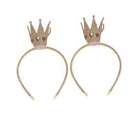 VALICLUD 2pcs Shiny Princess Tiara Headpieces Fabric Crown Hair Bands for Birthday Parties and Christmas Reusable Queen Headbands with Hollow Heart Design for Party Dress Up and Photo Props