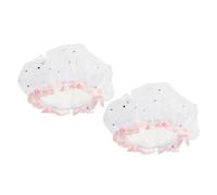 VALICLUD 2pcs Shower Cap for Women and Girl Reusable Dainty Satin Shower Cap for Bathing and Protecting Hair in Bathroom