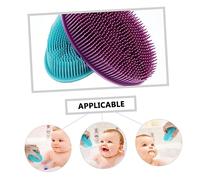 VALICLUD 2Pcs Silicone Bath Brush for Body and Scalp Dual-Sided Exfoliating Massage Brush for Adults Compact Lightweight Design Shower Tool in Purple and Blue