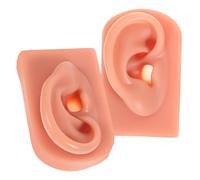 VALICLUD 2pcs Silicone Ear Piercing Training Models Realistic Human Ear Practice Kits for Students and Medical Teaching Deep Skin Tone Soft Silicone Simulation