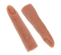 VALICLUD 2pcs Silicone Nail Practice Fingers with Flexible Joints, Movable Mannequin Hand Model for Nail Art Training and Manicure Display in Beauty Salon Use