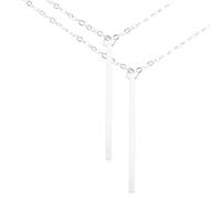 VALICLUD 2pcs Silver Stick Pendant Necklaces Long Sweater Chains for Women Simple Design Jewelry for Parties Work and Daily Wear