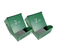 VALICLUD 2pcs Small Animal Feeding Bin with Lid, Metal Chew-Proof Feeder for Rabbits, Guinea Pigs and Hamsters, Small Animal Food Dispenser Suitable for Multi-Day Feed Storage