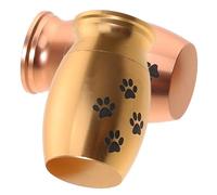 VALICLUD 2PCS Small Metal Pet Ashes Keepsake Urns for Dogs and Cats, Golden and Rose Gold Cremation Memorial Box with Paw Print for Pet Remembrance and Hair Storage
