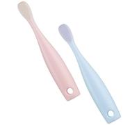 VALICLUD 2pcs Soft Bristle Toothbrush for Boy Girl with Tongue Cleaner Ergonomic Handle for Comfortable Grip Gentle Gums and Teeth Material Red and Blue