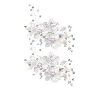 VALICLUD 2Pcs Sparkling Crystal Flower Hair Clips Elegant Bridal Hair Accessories for Women for Weddings Parties and Special Occasions Artisan Crafted with Dazzling Crystals