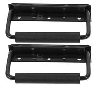 VALICLUD 2pcs Spring Loaded Storage Case Handles with Ergonomic Iron Grip, Stable Heavy Duty Black Cabinet Pulls Suitable for Toolbox and Flight Case Replacement