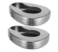 VALICLUD 2pcs Stainless Steel Bedpans for Elderly and Bedridden Patients Portable Night Pot Design for Convenient Nighttime Use Easy to Clean Metal Bed Pan for Travel and Home Care