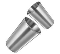 VALICLUD 2Pcs Stainless Steel Beer Cups Broken-Resistant Party Drinkware Home Bar Beverage Mugs for Beer Cocktails Iced Tea Reusable Cups for Everyday Use