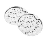 VALICLUD 2pcs Stainless Steel Escargot Baking Dish with Round Snail Serving Tray for Seafood Oven Roasting Pan for Dinner Party Platters